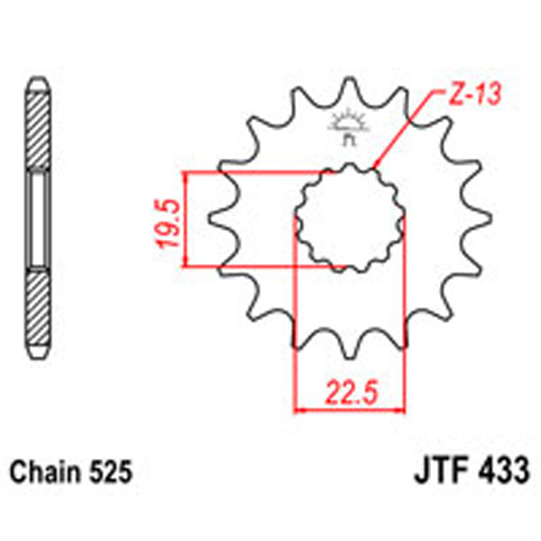 JT JT Gear Box Sprockets G/B 433-15T SUZ